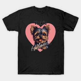 Yorkie Mama Heart T-Shirt